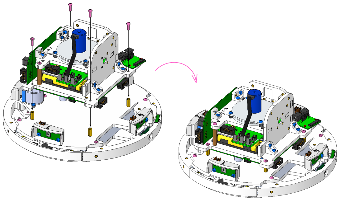 Крепление нижней и средней частей конструктора