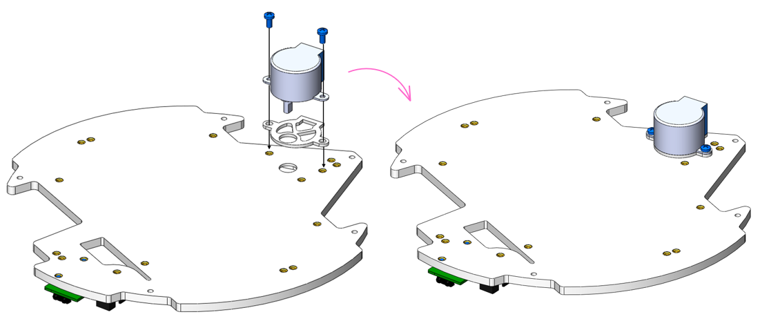 Крепление шагового двигателя