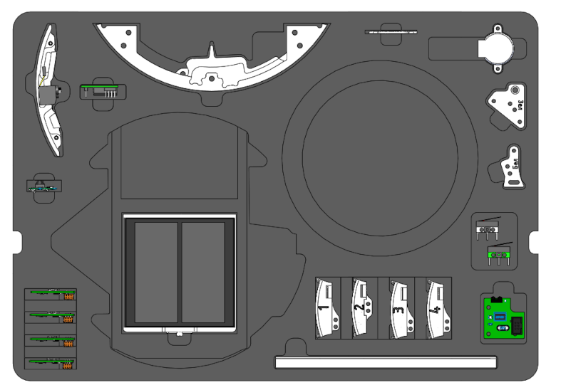 Компоненты, необходимые для сборки средней части конструктора