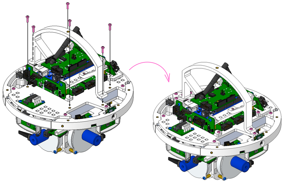 Крепление верхней и средней частей конструктора