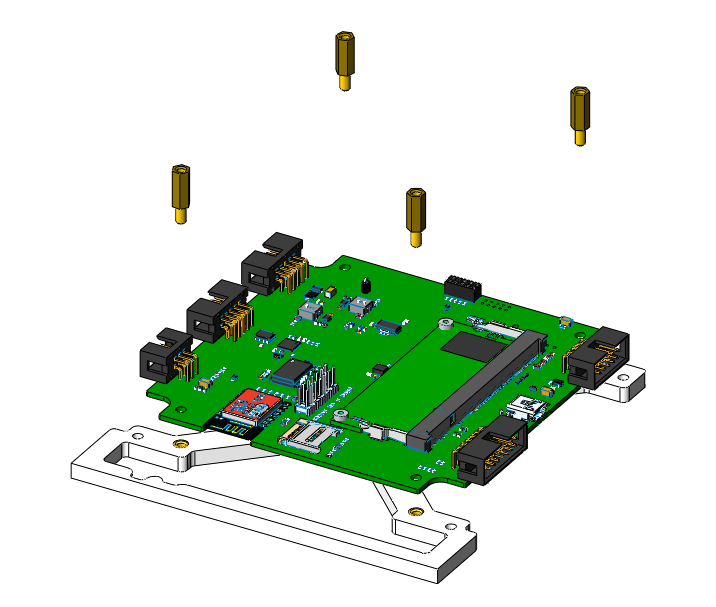 Крепление платы бортовой вычислительной машины