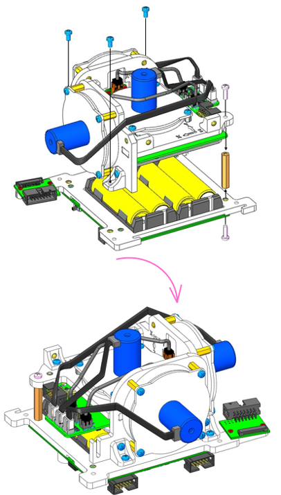 Соединение блока маховиков и системы электропитания