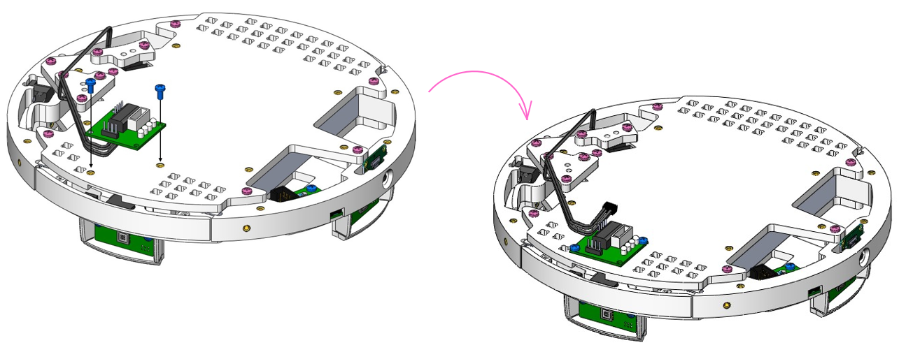 Крепление платы драйвера шагового двигателя