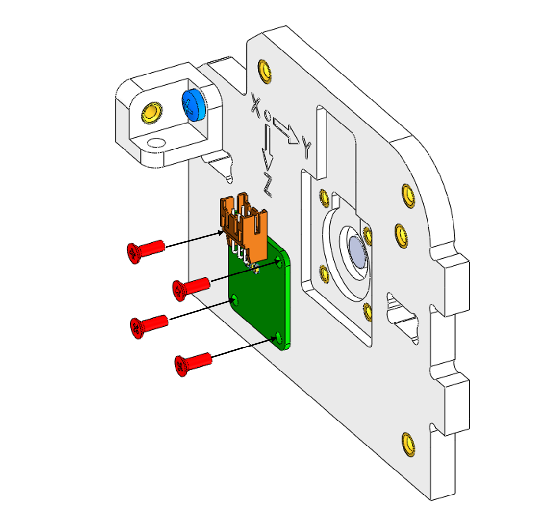 Соединение платы энкодера со стенкой корпуса маховика А