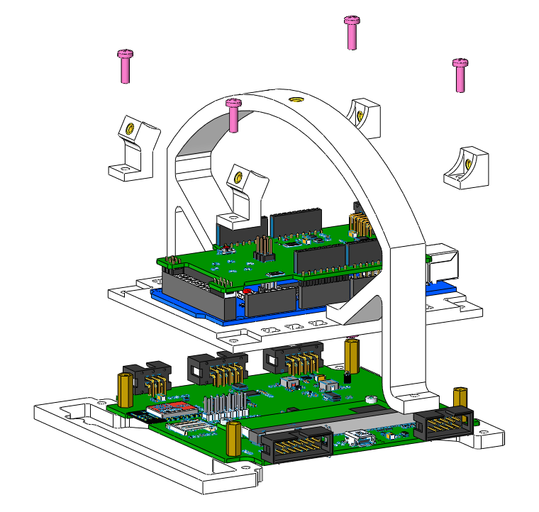 Крепление модуля полезной нагрузки к модулю бортовой вычислительной машины