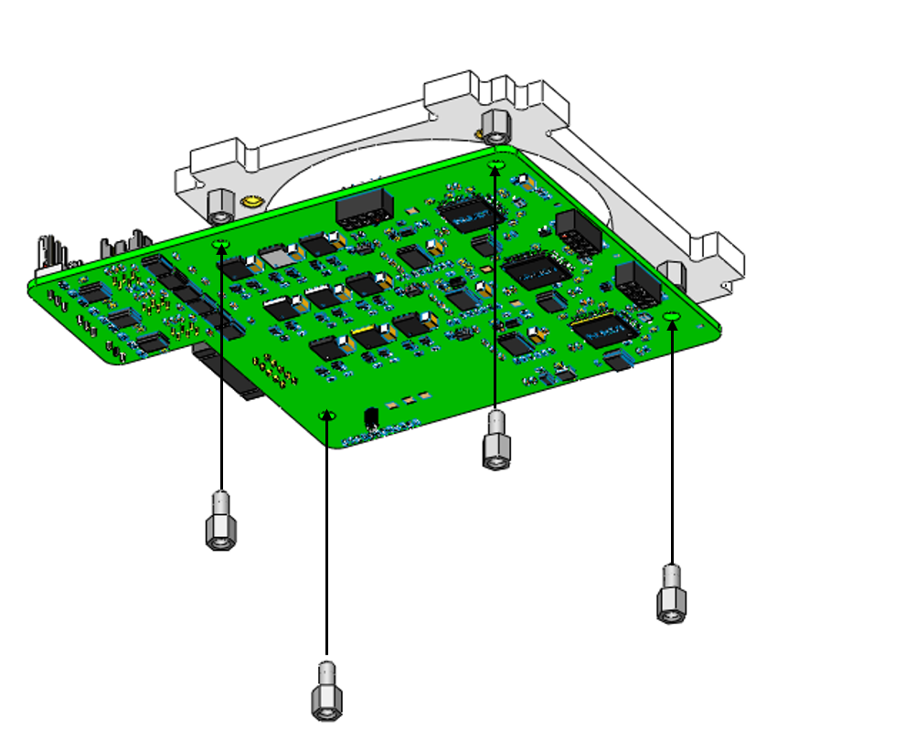 Соединение корпуса основного маховика с платой управляющего двигателя-маховика