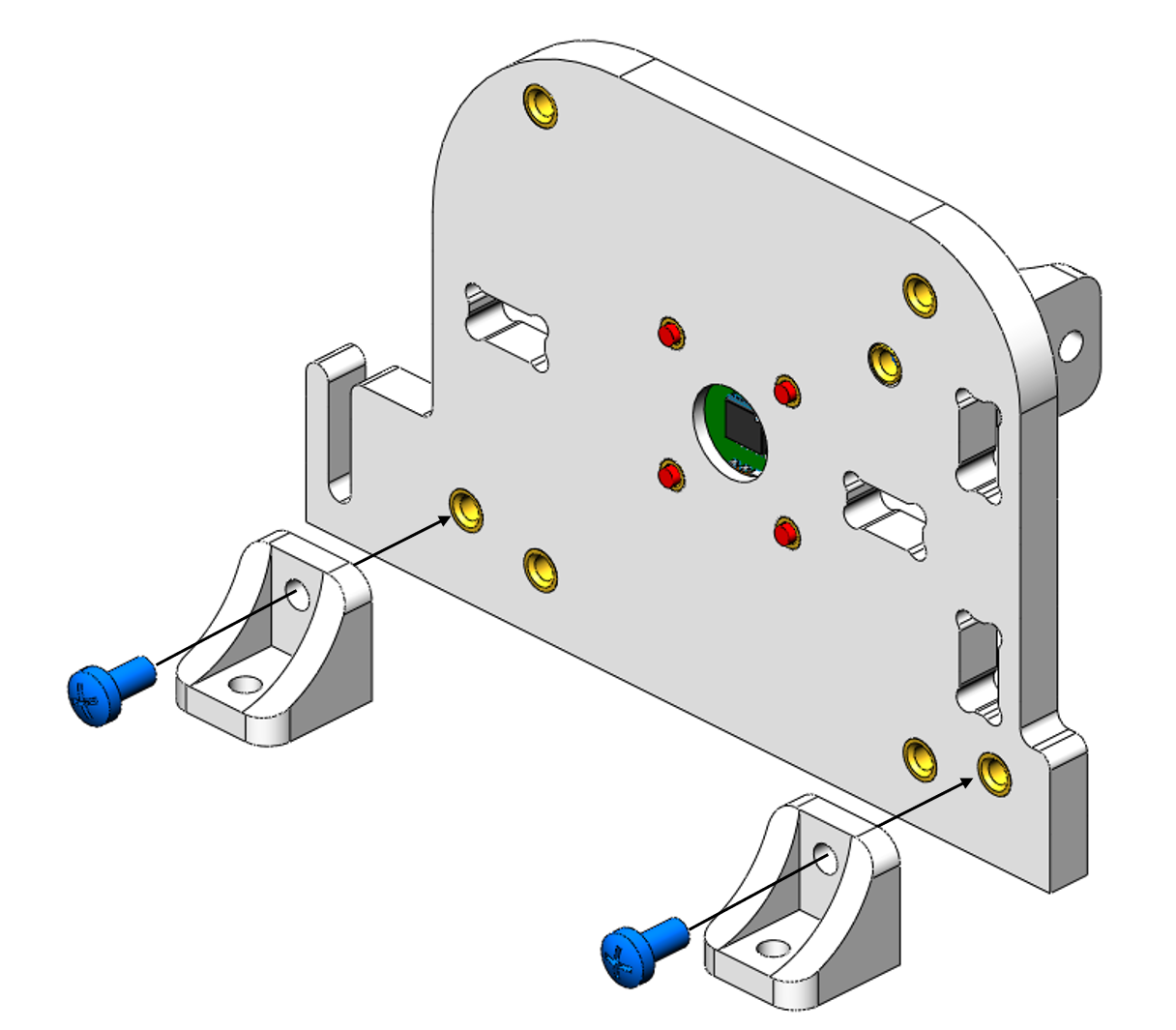 Обратная сторона стенки корпуса маховика В с двумя уголками