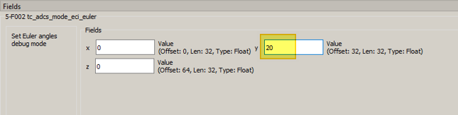 Ввод соответствующей величины угла