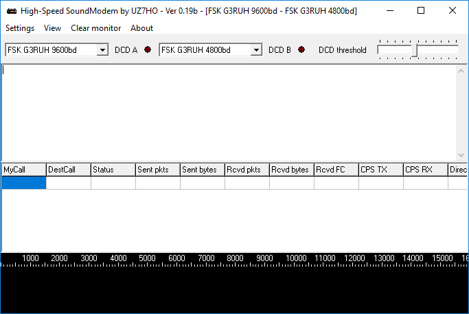 Главное окно программы «HS soundmodem»