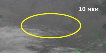 Туман в инфракрасном диапазоне (с длиной волны 10 мкм)