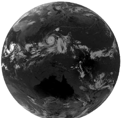 Пример облаков в инфракрасном диапазоне (с длиной волны 3,9 мкм)