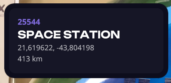 Информация о выбранном спутнике