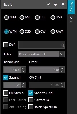 Настройка ширины полосы пропускания