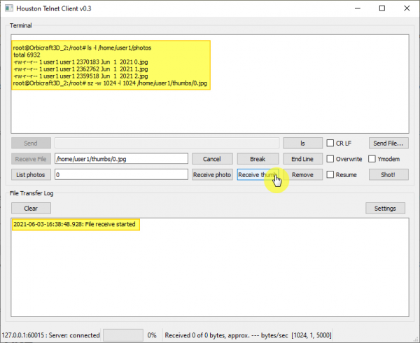 Начало загрузки миниатюр фотографий