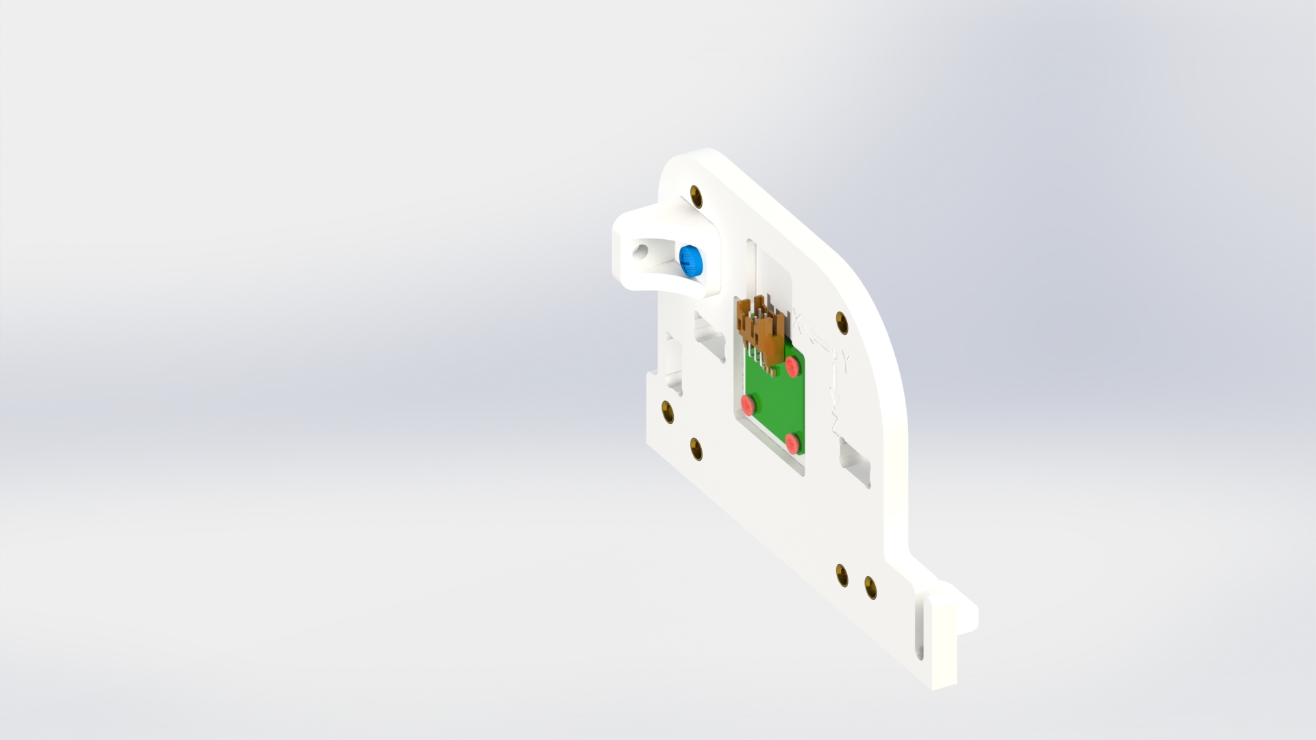 Соединение платы энкодера со стенкой корпуса маховика B