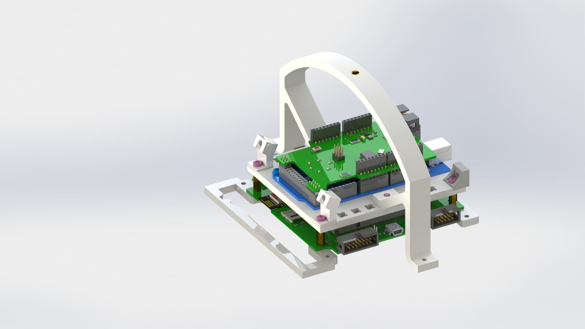 Крепление модуля полезной нагрузки к модулю бортовой вычислительной машины