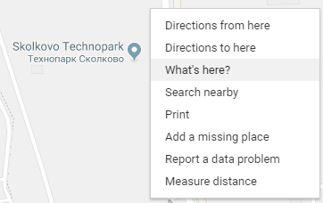 Selecting a place on the map