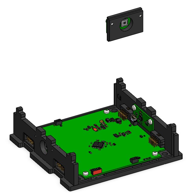 Connection of the solar sensor board on the bracket to the universal board