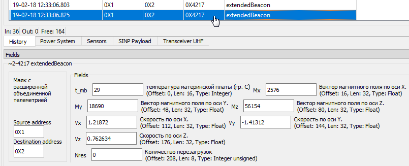 Detailed satellite information