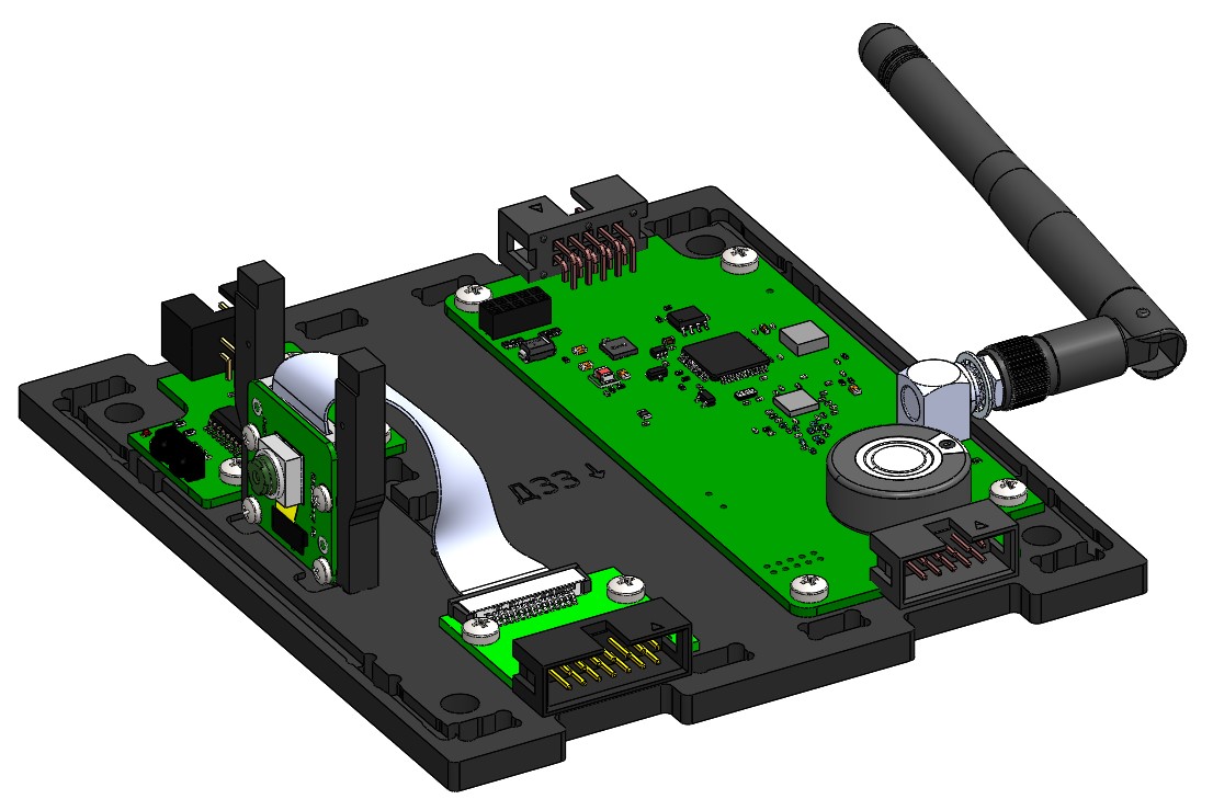 Installing the camera on the base of the module