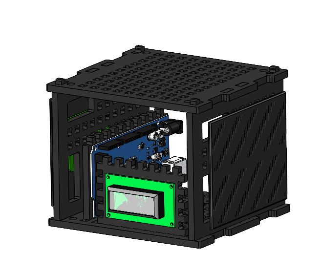 Installing the LCD display in the payload housing