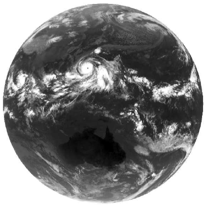 Example of clouds in the infrared range