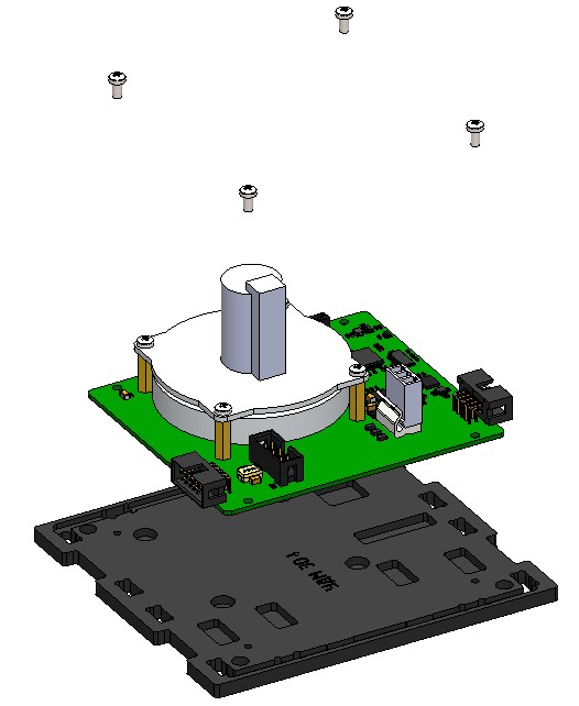 Installing the reaction wheel board on the lower base