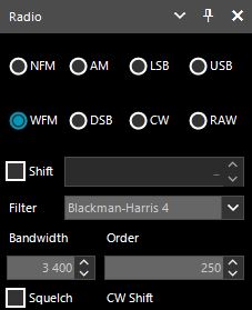 Settings in SDR#