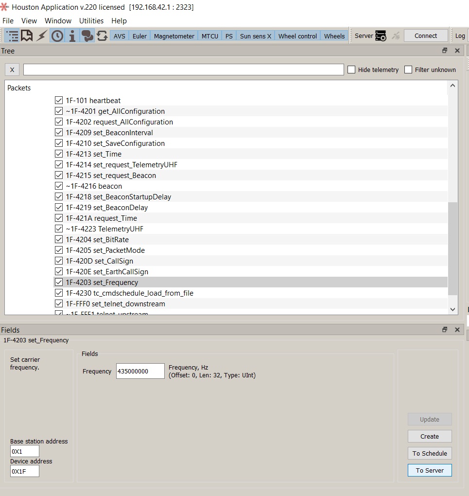 Setting the ground VHF frequency