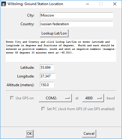 Setting your location