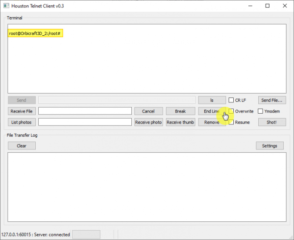 Terminal text field with приглашением