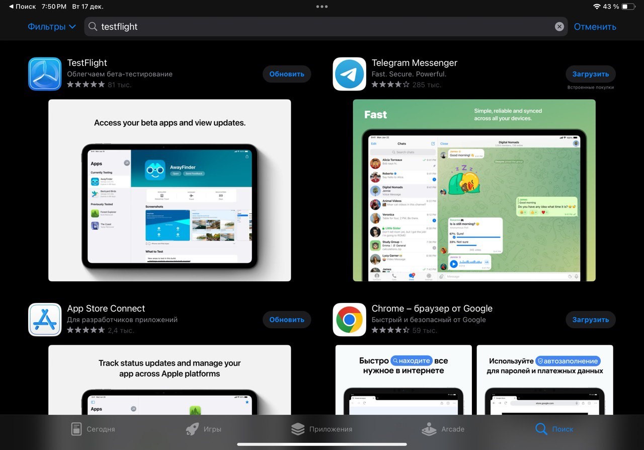 Приложение TestFlight
