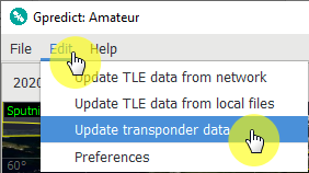 Update transponder data