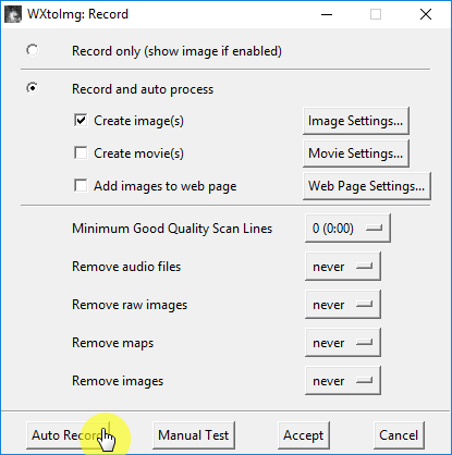 Enabling autorecording